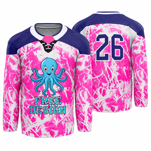 Camiseta Retro de Hockey sobre Hielo Unisex, Estilo Vintage, Uniforme de Equipo Personalizable con Logotipo, Nombre y Número Impresos, Fabricante Mayorista OEM - Product Image 2