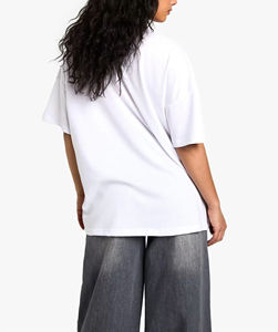 T-shirt pour femme 100 % coton, imprimé par transfert thermique, denim délavé, batik, personnalisable, haute qualité, fabricant et fournisseur OEM ODM - Product Image 2