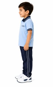 Polo d'uniforme scolaire pour garçons, t-shirt polo bleu clair à col, vêtements scolaires décontractés pour enfants, polo à manches courtes pour garçons - Product Image 3