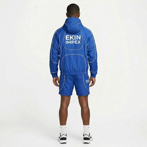 <b>Summer</b> <b>Men</b> Activewear Set Blank Custom Print Techwear Nylon Tracksuit Hooded Windbreaker <b>Jacket</b> and Shorts - Product Image 4