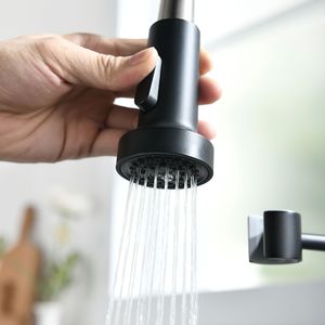 Rubinetto da Cucina Commerciale Monocomando Nero e Nichel con Doccetta Estraibile per Lavello - Product Image 6