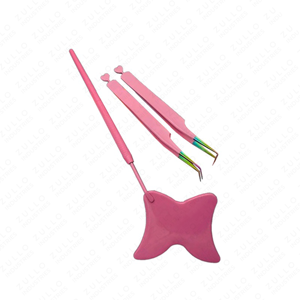 Pink Powder Coated Eyelash Extension Tweezers Stainless Steel Butterfly Mirror Design Precision Lash <b>Tool</b> Custom Logo - Product Image 2