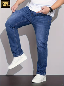 <b>Men's</b> Summer Leisure Fitness Jeans Light Blue Washed Denim Trending Breathable Mesh <b>Camouflage</b> Straight Hip-Hop Polyester Cotton - Product Image 2