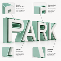 Grandes lettres décoratives publicitaires en acier inoxydable 3D avec finition thermolaquée pour hôtels, magasins et centres commerciaux