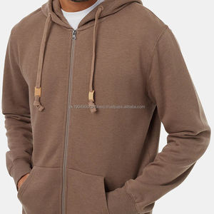 Sudaderas con capucha de lana con cremallera completa para hombre Chaqueta con capucha de algodón de bambú para hombre Sudaderas personalizadas con sudadera con cremallera con capucha - Product Image 6