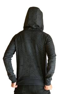 Sudadera con Capucha y Cierre para Hombre, Estampado Geométrico, Corte Regular, Informal, para Otoño, 100% Poliéster, Tejido Transpirable - Product Image 3