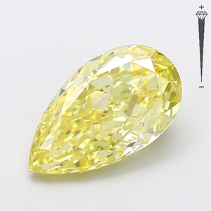 Diamante Cultivado en Laboratorio con Certificación IGI, 4.41 CT, Corte Pera Modificado, Color Amarillo Fantasía, Claridad VVS2, CVD LG 800611745 para Joyería ROYAL - Product Image 1