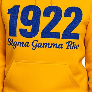 เสื้อฮู้ดผู้หญิง Gold 1922 Sigma Gamma Rho พรีเมียม ลายตัวอักษรกรีก เสื้อสเวตเชิ้ตมีฮู้ดเนื้อนุ่ม สวมใส่สบาย สไตล์ลำลอง เสื้อผ้าสตรีทแวร์สำหรับชมรมนักศึกษา - Product Image 6