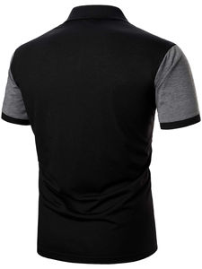 Chemise Homme en Jersey 100% Coton de Haute Qualité, Tricotée Unie, Broderie, Séchage Rapide, Manches Courtes, Boutons, Logo Personnalisé sur le Devant - Product Image 3