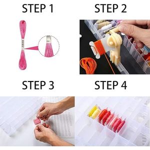 Organizzatore per Fili da Ricamo, Scatola Porta Fili per Punto Croce con Strumenti per Lavori Artigianali e Cucito - Product Image 2