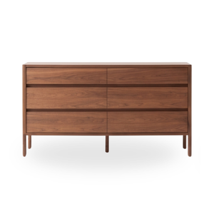 Modern Minimalist Solid Wood <b>6</b>-<b>Drawer</b> Nightstand Eco-Friendly Handmade Storage Cabinet Natural Finish Bedroom Villa Living Room - Product Image 1