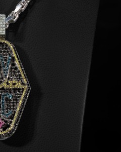 Collar de cadena de tenis de moda con colgante de moissanita bicolor con números, chapado en oro de 18k y plata de ley 925, estilo hip hop. - Product Image 2