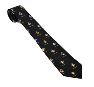 Corbata Formal Masónica de Lujo Past Master, de Poliéster Negro, con Bordado Personalizado y Estampado Floral - Product Image 1