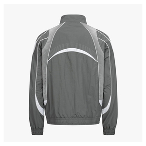 Fournisseur de survêtements de sport OEM, style urbain moderne, coupe-vent, veste de survêtement et pantalon coupe-vent à fermeture éclair intégrale, prix abordable, faible MOQ - Product Image 4