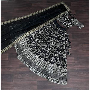 Diseño Dyeable Pure Viscose Jacquard tela Lehenga Choli & Dupatta Set - Product Image 4