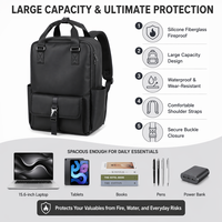 Sac à dos portable ignifuge et imperméable de grande capacité, multi-poches, pour ordinateur portable, sacs et étuis à usage spécial