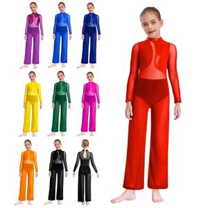 Traje de Gimnasia para Niñas de 6 a 16 Años, Mono Metálico para Actuaciones en Escenario, Leotardo de Cuerpo Entero para Espectáculos, Competiciones, Danza Jazz - Product Image 1
