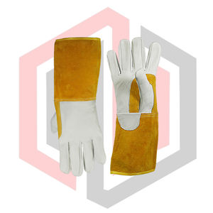 Gants de soudage TIG renforcés en cuir de chèvre, gants de travail robustes et durables, résistants aux déchirures, anti-coupures, anti-chaleur, anti-statiques, ignifuges - Product Image 4