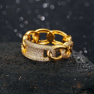 Bagues en argent S925 plaqué or avec zircon, style bracelet cubain, serties de pierres précieuses, pour hommes et femmes - Product Image 4
