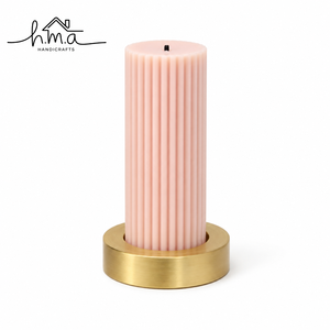 Brass Gold Conical <b>Taper</b> <b>Candle</b> Holder With Round Base Cream Beige Brown Ombre <b>Candle</b> Modern Decorative Decor Accent - Product Image 4
