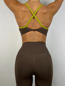 Soutien-gorge de sport push-up sans couture personnalisé pour femme – Haut de yoga rembourré à dos croisé, vêtement de sport et de fitness - Product Image 6