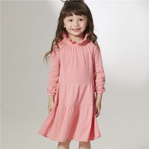 Robe rose clair pour enfant ODM Bud Collar en coton biologique durable - Product Image 1