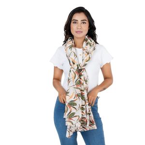 Écharpe longue en viscose pour femme avec imprimé feuilles, légère, décontractée, accessoire d'été pour un usage quotidien - Product Image 3