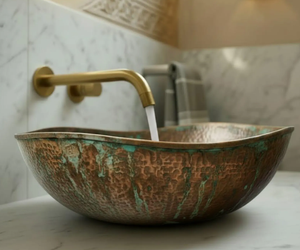 Lavabo de Cobre Moderno, Nuevo y Popular, Lavabo Metálico de Alta Calidad para Baños Elegantes de Hoteles, Villas y Resorts - Product Image 4