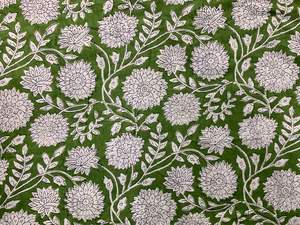 Tissu indien tissé artisanal en pur coton peigné léger, imprimé au bloc, style Boho Chic, pour robes, rideaux et sacs - Product Image 3