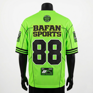 Maillot de football en maille poly respirante 165 GSM, vert fluo et noir, avec impression par sublimation de logo personnalisé - Product Image 5