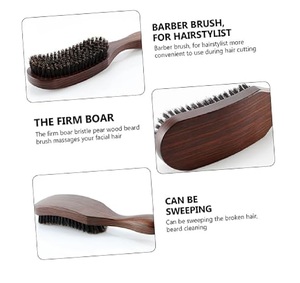 CestoMen Meilleure brosse à barbe pour homme, en poils de sanglier et nylon doux mélangés, manche en bois, pour massage, nettoyage et antistatique - Product Image 4