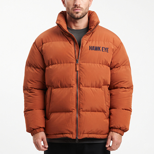 Men's Insulated Winter Jacket Stand Collar Thick Warm <b>Padded</b> <b>Coat</b> Windproof Casual Outdoor Outerwear Zipper Closure Regular Fit - Product Image 1