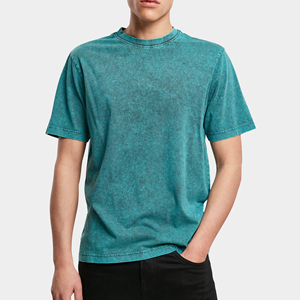 Camiseta Casual de Algodón 100% con Lavado Ácido, Corte Ajustado para Hombre, Alta Calidad, Precio Bajo, Logotipo Frontal Personalizado, Color Sólido - Product Image 5