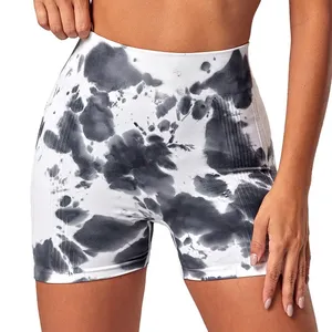 Shorts Deportivos de Cintura Alta con Diseño Tie Dye, Leggings de Compresión Transpirables de Secado Rápido para Mujer, para Todas las Temporadas - Product Image 6