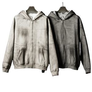 Sudadera con Capucha Premium de Algodón 100% Ecológico, Corte Ajustado, para Invierno, con Logotipo Personalizado y Diseño Vintage Desgastado - Product Image 3