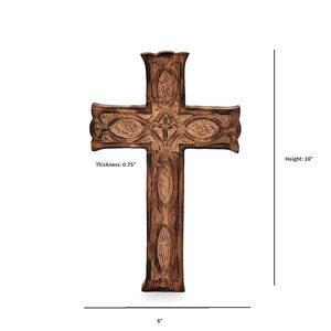 Cruz de Madera Natural, Económica, Hecha a Mano, Cruz Cristiana para Decoración de Pared, Sala de Oración e Iglesia, y para Regalo - Product Image 2