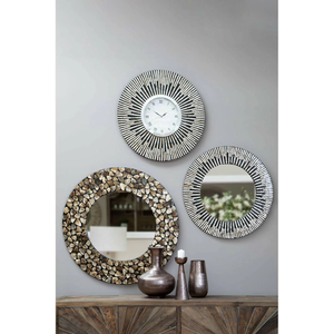 Horloge murale en nacre faite à la main, attrayante, pour la décoration intérieure, prix avantageux, provenant d'une usine au Vietnam. - Product Image 4