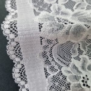 Bande de dentelle florale extensible brevetée 23 cm en nylon et élasthanne tricotée chaîne pour bretelles de soutien-gorge et lingerie, structure élastique légère - Product Image 2