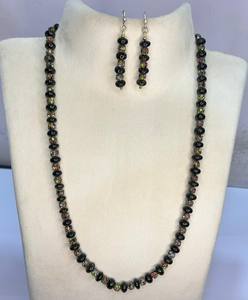 M.Y.GEMS Juego de Collar y Pendientes de Latón con Turmalina Natural Multicolor Lisa, Certificado IGI, Joyería de Regalo Cristiana de Moda - Product Image 3