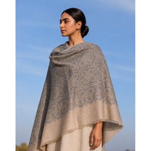 <b>Woolen</b> Shawl <b>Scarf</b> Floral Solid Long Adjustable 100% Wool Winter Wrap 5 Piece Set Jacquard for Women - Product Image 6