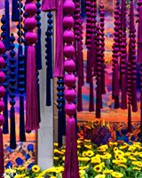 Guirlandes de boules en soie multicolores décoratives, légères et durables, faites à la main en Inde, pour mariage, Mehndi, Sangeet