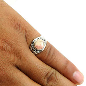 Bague pour homme en argent sterling 925 pur avec pierre précieuse rhodochrosite naturelle, bague de mariage, bague de pouce, bijoux bohèmes - Product Image 3