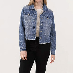 Casual Women Winter Knitted <b>Jeans</b> Jacket Slim Fit Button Front Washed Cotton Breathable Streetwear Daily Wear Outerwear Fashion - Product Image 2
