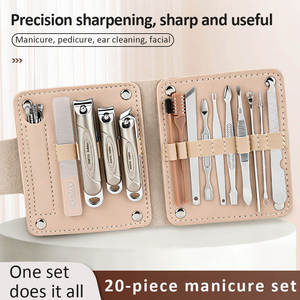 Anaaif Enterprises 20-Piece Stainless Steel Professional Manicure <b>Pedicure</b> <b>Set</b> 10-in-1 Nail Clipper Cuticle Nipper Nail File - Product Image 6