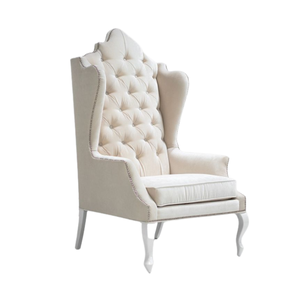 Chaises de trône en bois à dossier haut fabrication de banquets de mariage d'hôtel en chaises de trône de coussin en tissu d'Indonésie - Product Image 2