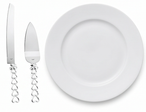 Modern Heart Style Silver <b>Cake</b> <b>Server</b> And Knife Set Elegant Cutlery For Wedding Anniversaries And Dessert Presentation - Product Image 3