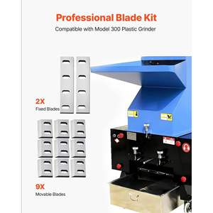 Kit de lames pour broyeur en acier allié, 9 lames rotatives, 2 lames fixes, haute dureté, lames SKD-11 compatibles avec le modèle 300, broyeur industriel - Product Image 2