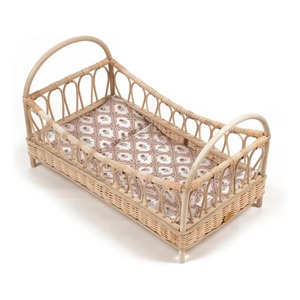 Muebles para muñecas, suministros de mimbre hecho a mano, camas para muñecas reborn, cuna de juguete para juego de simulación. - Product Image 2