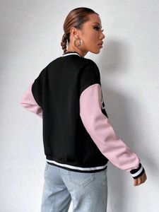 Veste universitaire tendance personnalisée avec patchs et design en cuir et laine de qualité supérieure, parfaite pour un style streetwear élégant, unisexe. - Product Image 2