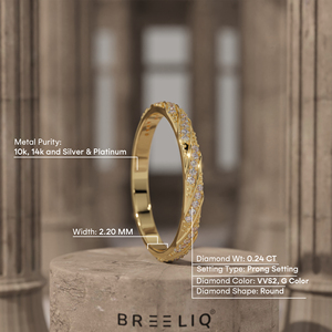 Anillo de Diamantes con Cuerda Trenzada de Oro Sólido de 14K, Diamante Redondo Cultivado en Laboratorio, Banda Cruzada con Pavé, Joyería Fina Elegante y Apilable - Product Image 2